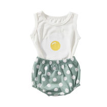 Baby cotton egg vest shorts set summer thin female baby sleeveless two-piece set toddler boys pajamas