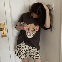 Sleepwear Womens Summer Short Sleeve Shorts BAO WEN2021 Years New Students Cute And Thin Suit Spring Summer Day Home Clothes