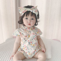 Baby cheongsam bag fart clothes Summer newborn full moon 100-day feast Tang costume princess Chinese Hanfu Haiyi female baby