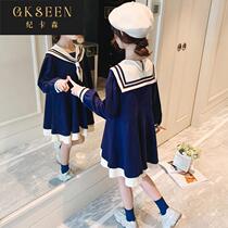 Girls 2022 new dress little girl princess dress autumn childrens foreign style long-sleeved medium and big childrens dress