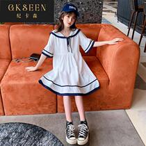 Girls dress childrens princess skirt foreign style 2022 new Korean version of big childrens clothing girl summer