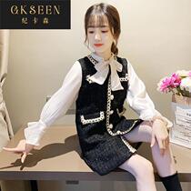 Girls Dress Autumn 2022 New Childrens Long-sleeved Autumn and Winter Korean Style Princess Dress