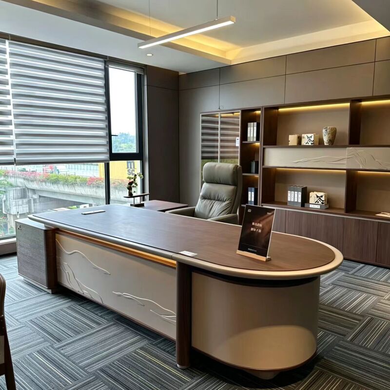 New Chinese-Style Solid Wood Office Desk, Executive Desk, Oval, Simple, Modern, High-End Executive Desk, Office Desk, Boss Desk New Chinese-Style Solid Wood Office Desk, Executive Desk, Oval, Simple, Modern, High-End Executive Desk, Office Desk, Boss Desk