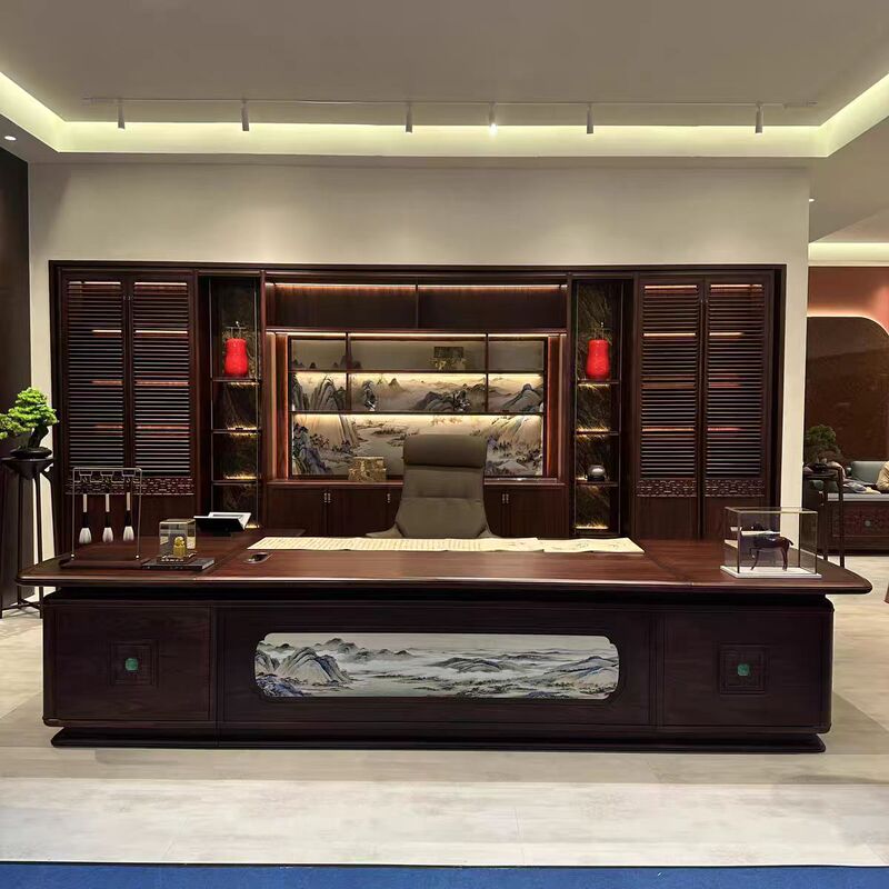 New Chinese-Style Solid Wood Office Desk, Executive Desk, Leader's Office Desk, Boss Desk, Chairman's Desk, President's Desk
