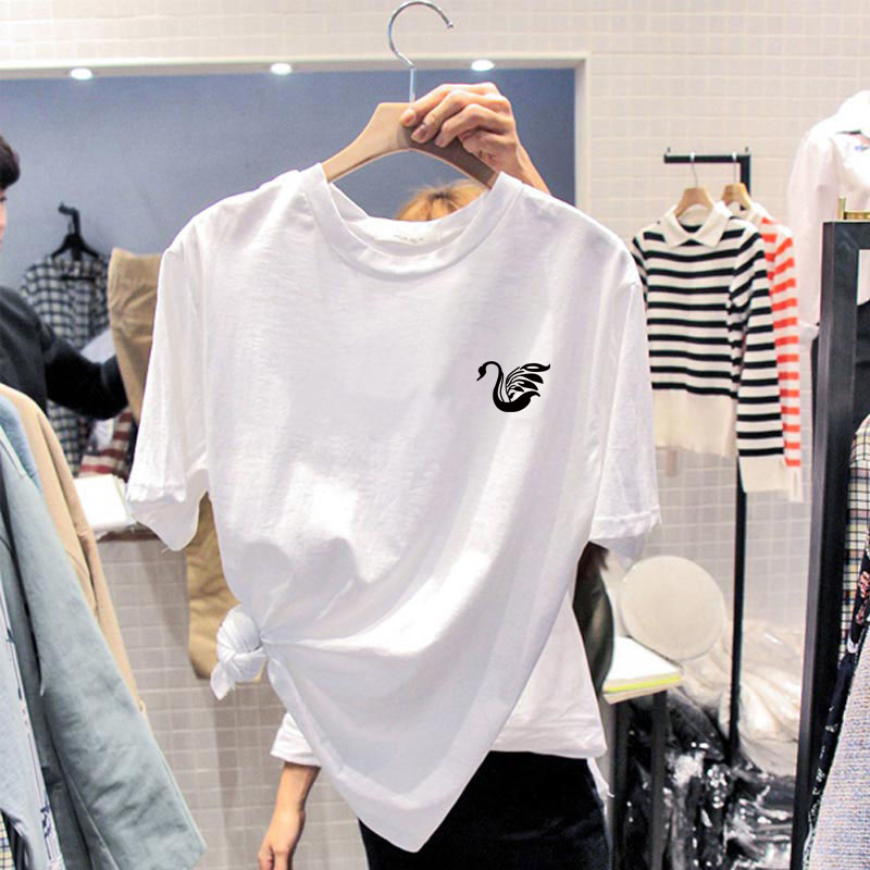 European Station Women's Clothing 2020 Summer New Ins Boomers Loose White Short Sleeve T-shirt Clothes Cartoon Half Sleeves