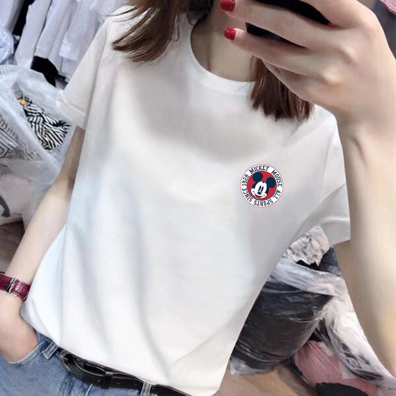 White T-shirt female short sleeve loose pure cotton beating bottom summer 2020 new Chains Sans for spring blouses female Korean version