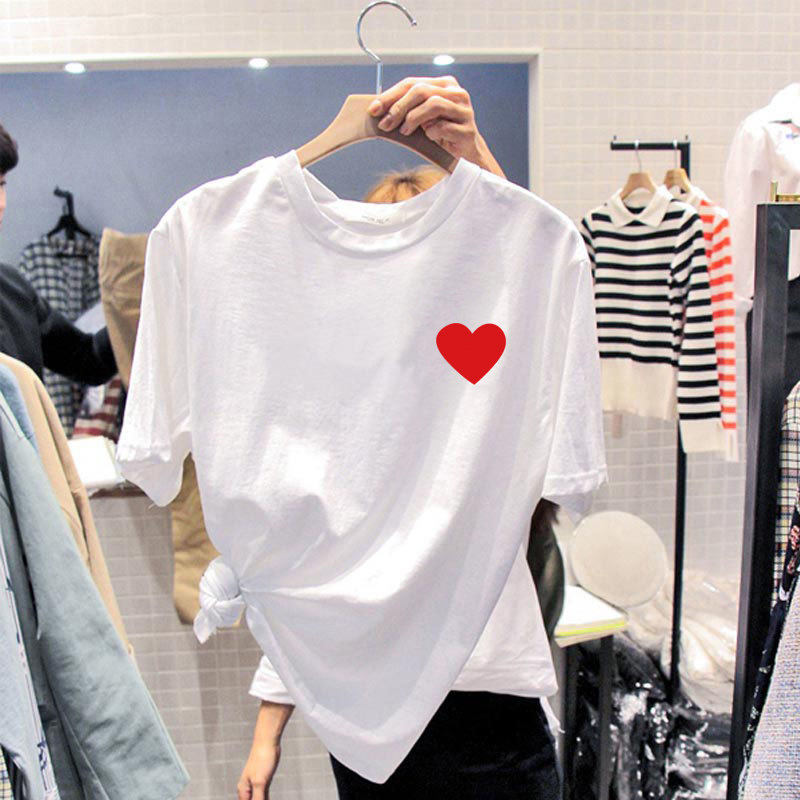 Pure cotton short sleeve woman 2020 new ins net red summer tide blouse loose 100 hitch white foreign class dress half sleeve T-shirt