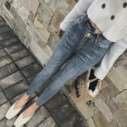 Джинсы, осенние штаны, высокая талия, популярно в интернете, по фигуре, в обтяжку