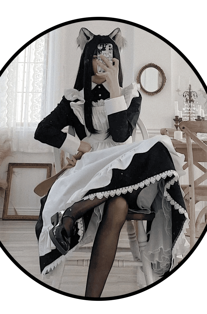 Mais tamanho longo vestido de traje de empregada doméstica unissex roupas  das mulheres dos homens anime lolita cosplay terno preto e branco bonito  estilo japonês outfit - AliExpress, image size:790x1195