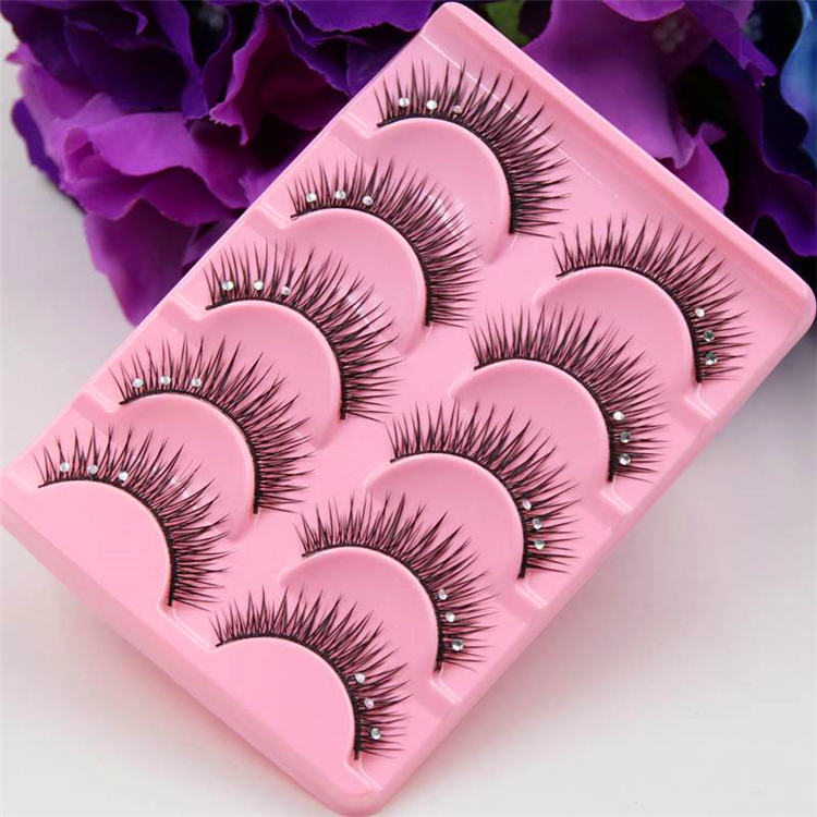 Hiệu suất mẫu giáo sáu một lông mi giả với kim cương kim cương Flash kim cương sáng ngày trẻ em biểu diễn sân khấu trang điểm lông mi - Lông mi giả keo gắn mi giả