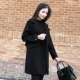 Áo khoác mùa đông và mùa đông mới 2019 phổ biến dành cho nữ mùa đông Hepburn nhỏ dày giữa áo len đen dài - Trung bình và dài Coat
