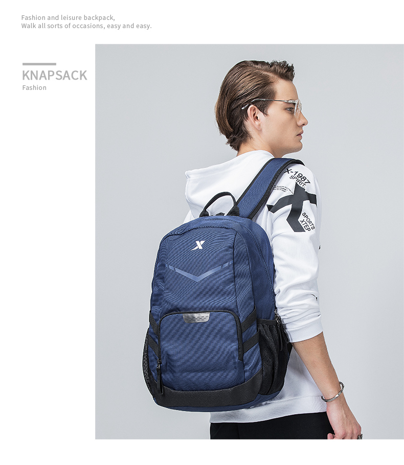 Xtep cho nam Ba lô thể thao Giải trí thoải mái Du lịch đơn giản Xu hướng thời trang Schoolbag Học sinh Trang điểm ba lô - Ba lô balo