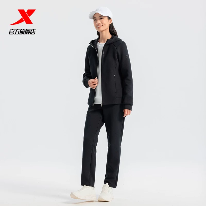 Кроссовер Xtep куртка, легкая спортивная вязаная платье для тренировок с капюшоном, тренд сезона