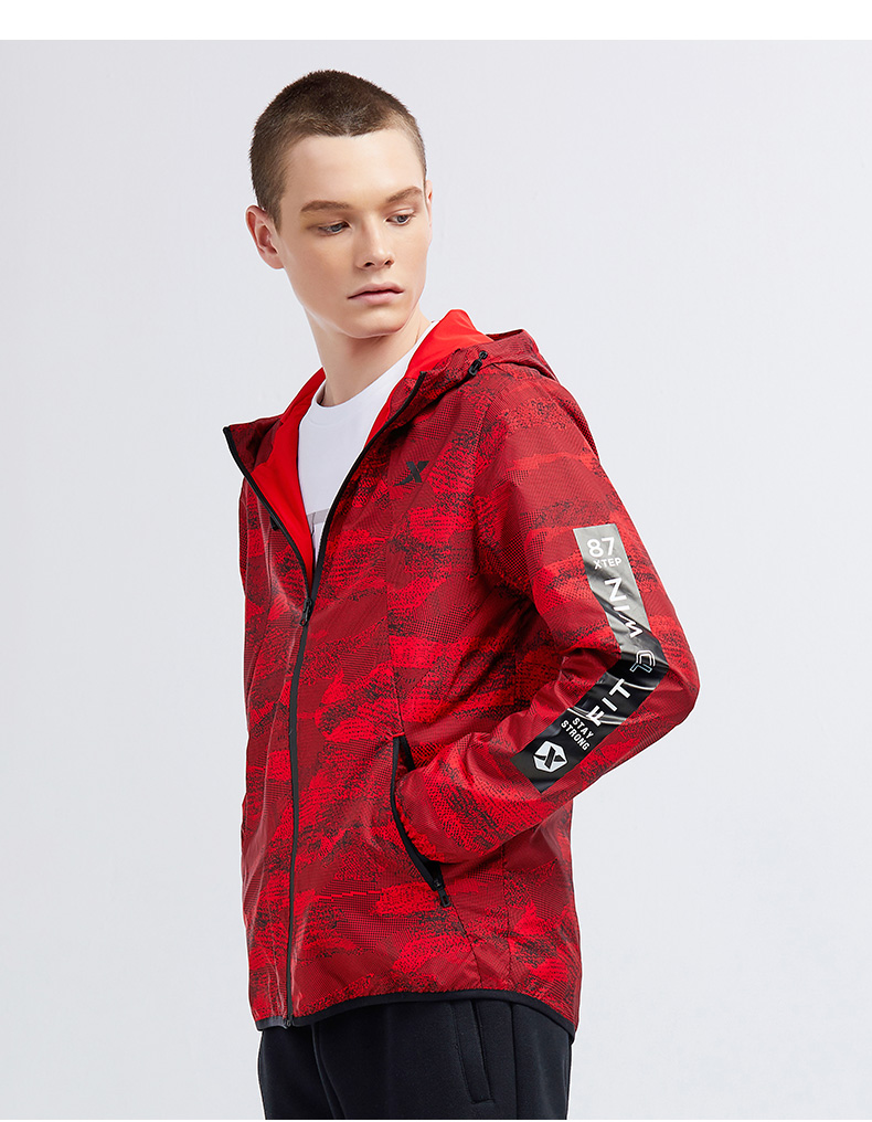 Áo khoác nam Xtep 2019 Xuân Mới Áo khoác nam dệt hai lớp thể thao Áo khoác nam chạy bộ - Áo gió thể thao áo gió lining 2020