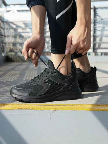 Xtep, мужская летняя спортивная обувь, черная амортизирующая повседневная обувь, мягкая подошва