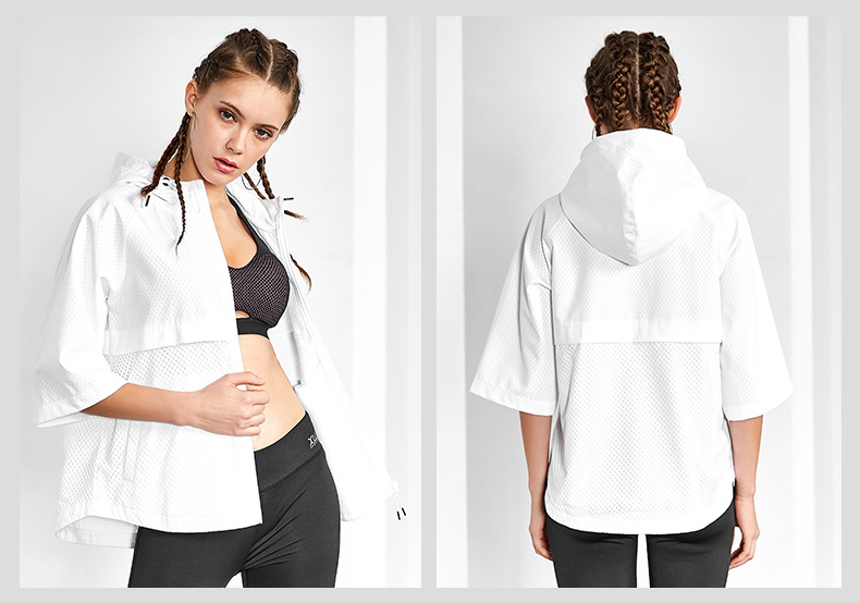 Xtep của phụ nữ áo khoác thể thao đào tạo toàn diện single-layer áo gió mùa hè mới năm điểm tay áo thời trang thoải mái chạy tập thể dục áo khoác gió nam