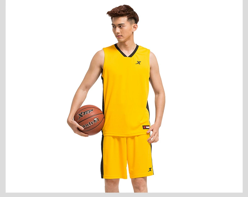 Xtep của nam giới bóng rổ thiết lập ánh sáng và thở mùa hè sinh viên thể thao bóng rổ hai mảnh nam giới đích thực phù hợp với bóng bộ nỉ adidas