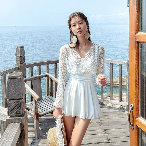 Летний купальник, лонгслив, изысканный стиль