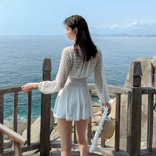 Летний купальник, лонгслив, изысканный стиль