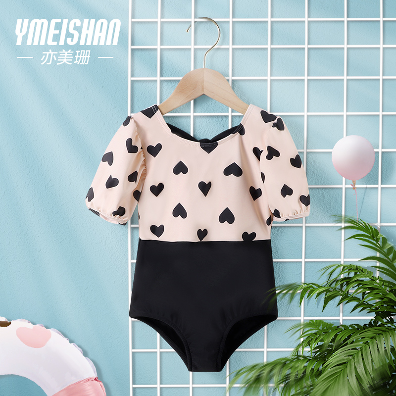 Also Mei Shan Children's swimsuit woman's body wave points cute 2021 new net red speed dry princess baby swimsuit