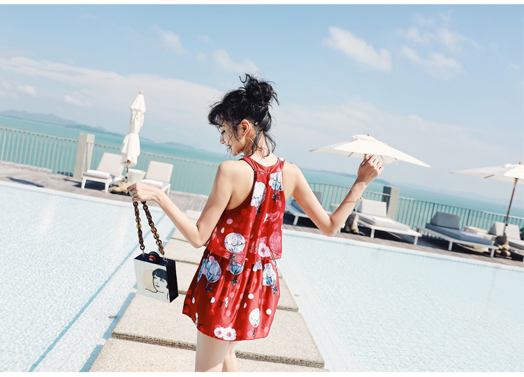 Đồ bơi nữ bảo thủ dễ thương chia áo tắm nhỏ tươi sinh viên Hàn Quốc ngực nhỏ tụ tập váy áo tắm sinh viên 	mẫu áo tắm 2 mảnh	