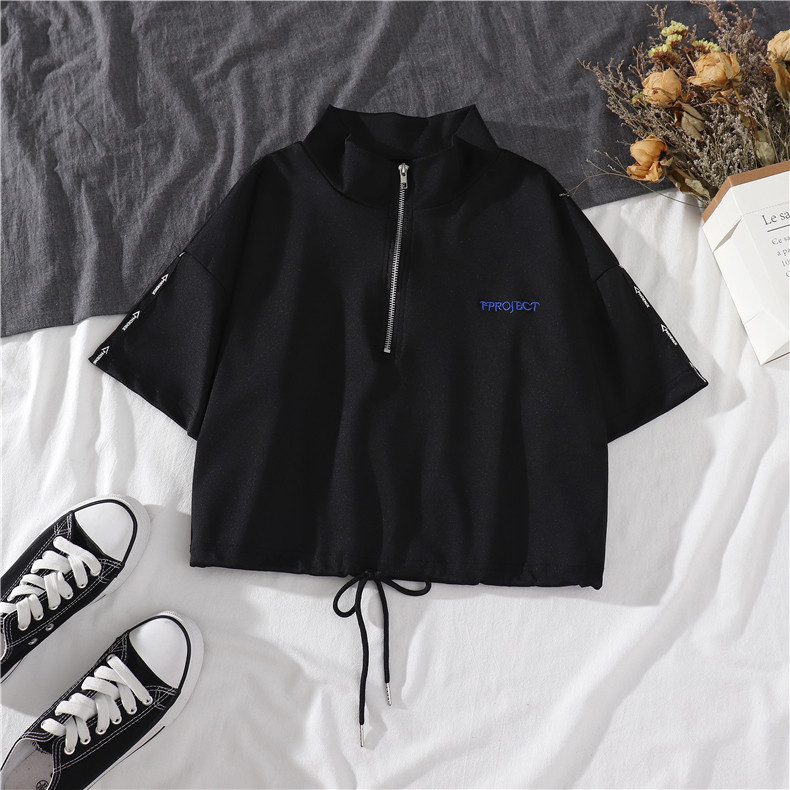 Комплект, короткая черная футболка с коротким рукавом, штаны для девушки 