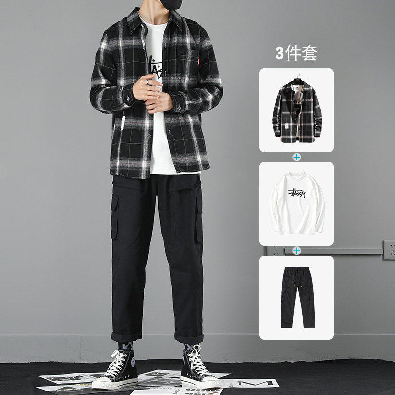 Men's suit Spring and Autumn Tide Pants Han Current Men's Clothes with handsome casual trousers