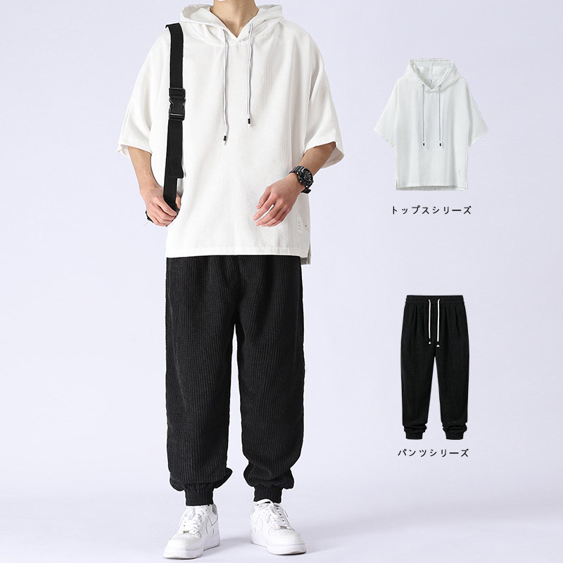 Even hat t-shirt mans short sleeve boomer summer thin half sleeves clothes men's set with a handsome air trend suit