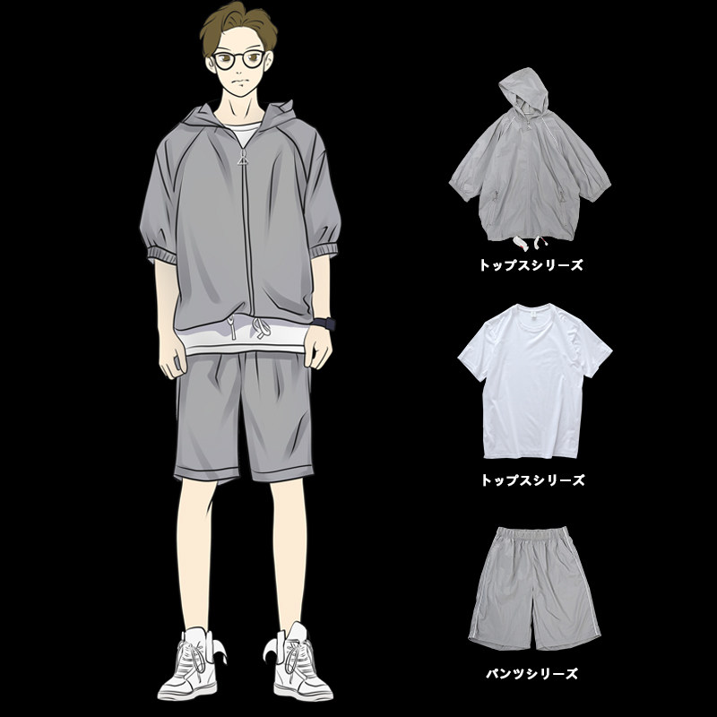 Ultra thin SUNSCREEN CLOTHING MALE COAT KOREAN VERSION TREND SUMMER MEN'S SUIT A SET OF MATCHING HANDSOME ICE SILK SPORTS SUITS