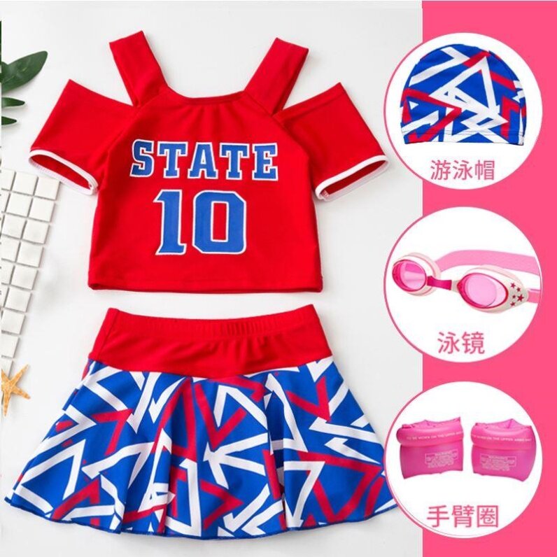 Girls sexy Swimsuit 6 Girls 7 Middle school 8 Primary school 9 Two-piece skirt 5-15 years old 10 Children swim 12