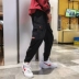Quần yếm nam thương hiệu quần nam phiên bản Hàn Quốc của xu hướng quần chín cách nhiệt Yu Wenle ngụy trang lưới đỏ chân quần giản dị quần kaki túi hộp Crop Jeans