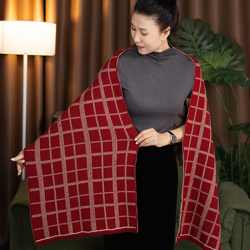 Gglvff Starry Plaid Shawl Material Package Cashmere Yarn Genuine Wool Double-Sided Jacquard Hand Knitting