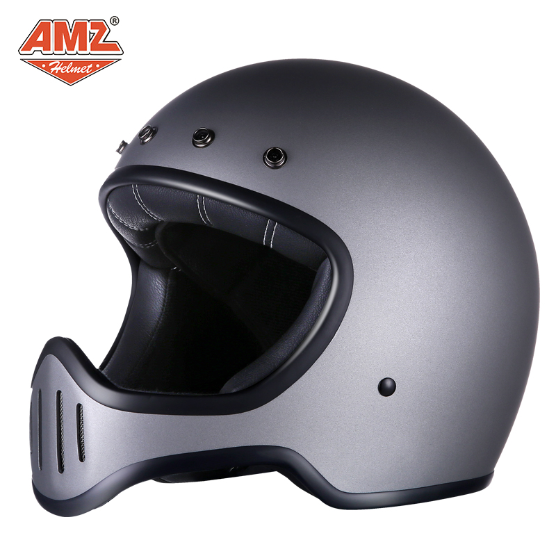 AMZ motorcycle motorcycle vintage helmet men's full-complex four-season electric car helmet personality FRP full helmet