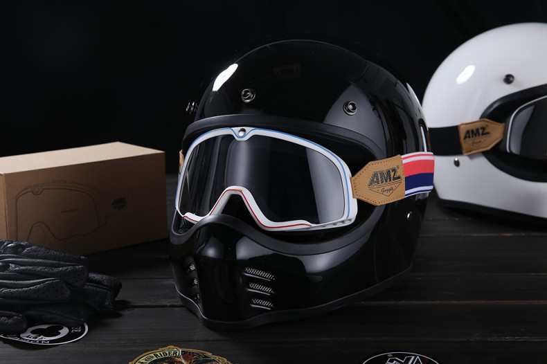 AMZ mới retro kính xe máy mũ bảo hiểm xe máy Harley kính râm off-road kính UV chống gió - Xe máy Rider thiết bị găng tay lái xe
