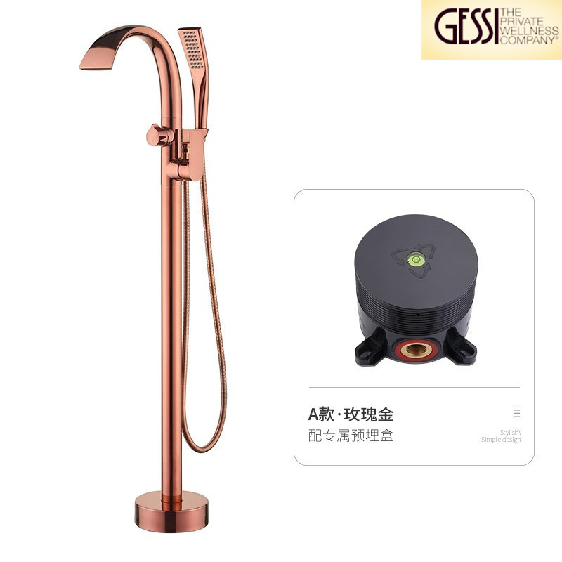 Italian Jieshi All-Copper Floor-Standing Bathtub Hot and Cold Exposed/Undermount Faucet Basin Side-Mounted Bathroom Shower Italian Jieshi All-Copper Floor-Standing Bathtub Hot and Cold Exposed/Undermount Faucet Basin Side-Mounted Bathroom Shower