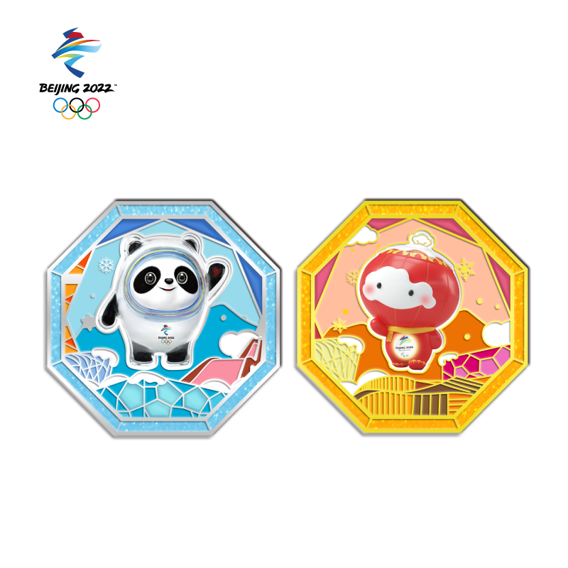 Beijing 2022 Winter Olympics mascot Ice Pier released commemorative badge souvenir gifts ice and snow fall city