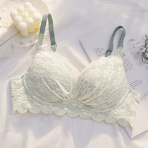 Autumn and winter white underwear womens small breasts gather together to prevent sagging upper support without steel ring bra set