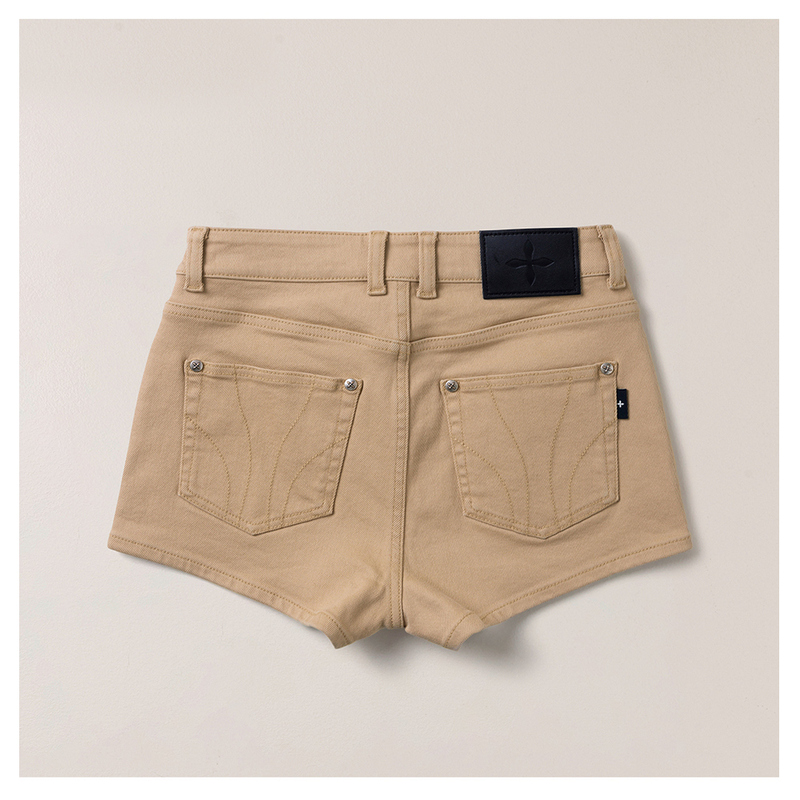 Cross Classic Dance Group Denim Shorts Ps004Dk/4S Pure Color Simple Mid-High Waist Slimming Look A-Line Hot Pants