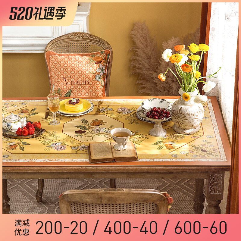 Van Residence Attitude Hand-painted American Living Room Table Mat Retro Light Lavish Table Cloth Anti Water Oil Proof Free Tea Table Tabletop Mat