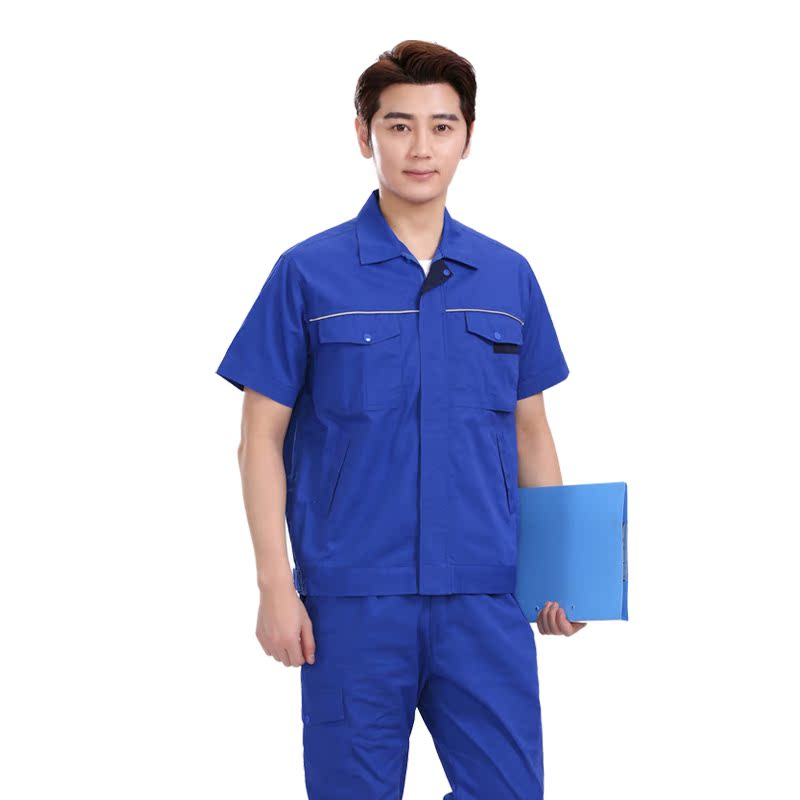 Workwear bộ của nam giới mùa hè mỏng ngắn tay điện cotton hàn chống cháy chống ngọn lửa hàn chịu mài mòn công nhân bảo hộ lao động tùy chỉnh