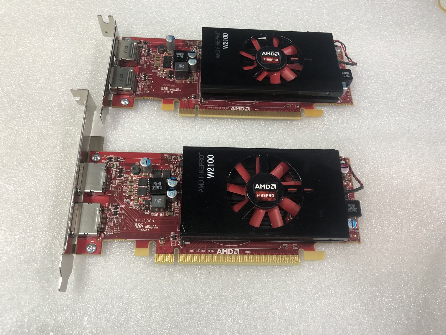 Original AMD FirePro W2100 professional graphics card 2G graphics drawing dual screen half-height dual DP 4K 60HZ