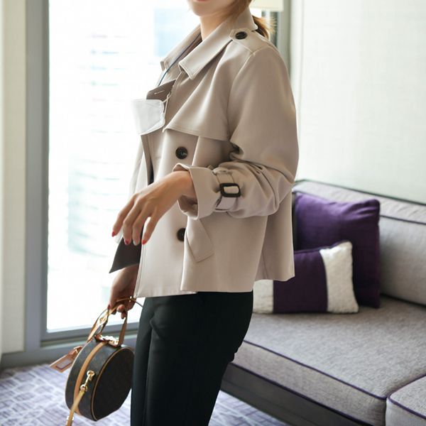 Fashion loose short windbreaker coat all-match commuter Korea 2021 autumn new style