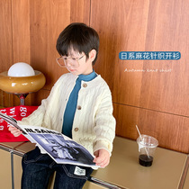 Childrens coat knitted cardigan boys and girls 2022 twist thickened sweater baby temperament style cashmere trendy top