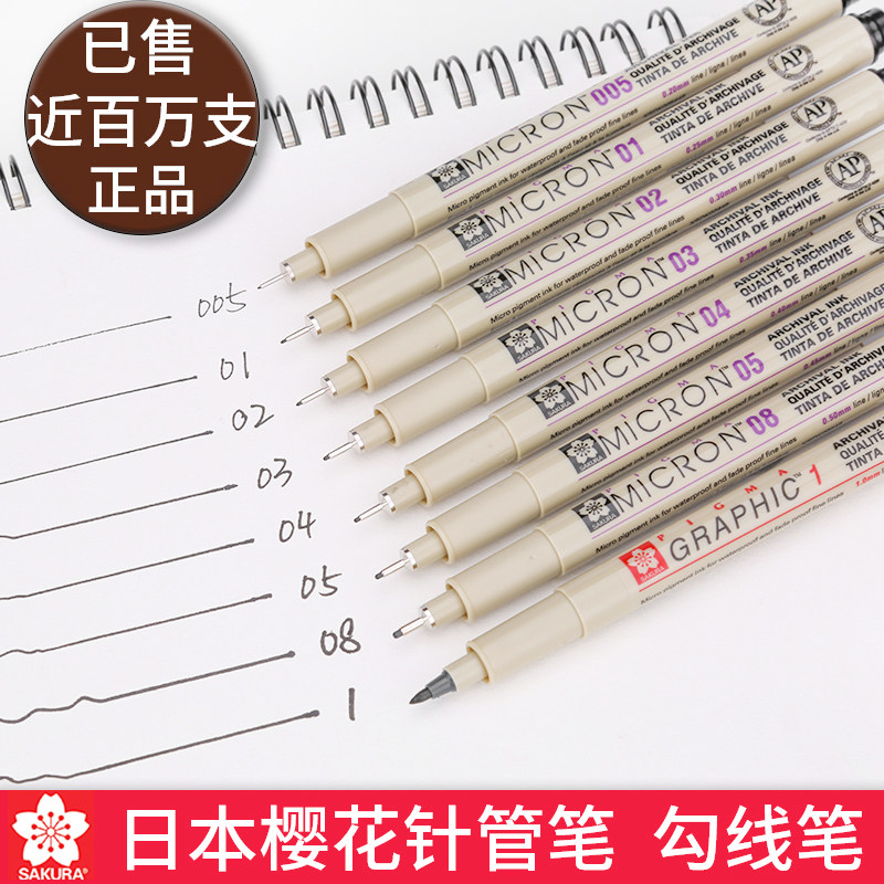 Японская сакура sakura needle pen painting водонепроницаемая ручка-крючок с ручной росписью черного цвета Изображение 1