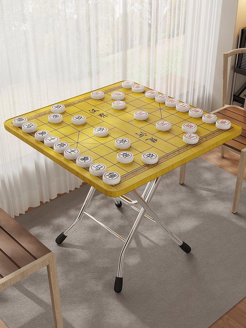 Outdoor Foldable Portable Chinese Chess Table with Chessboard, Home Use Solid Wood Panel Special Table, Small Table