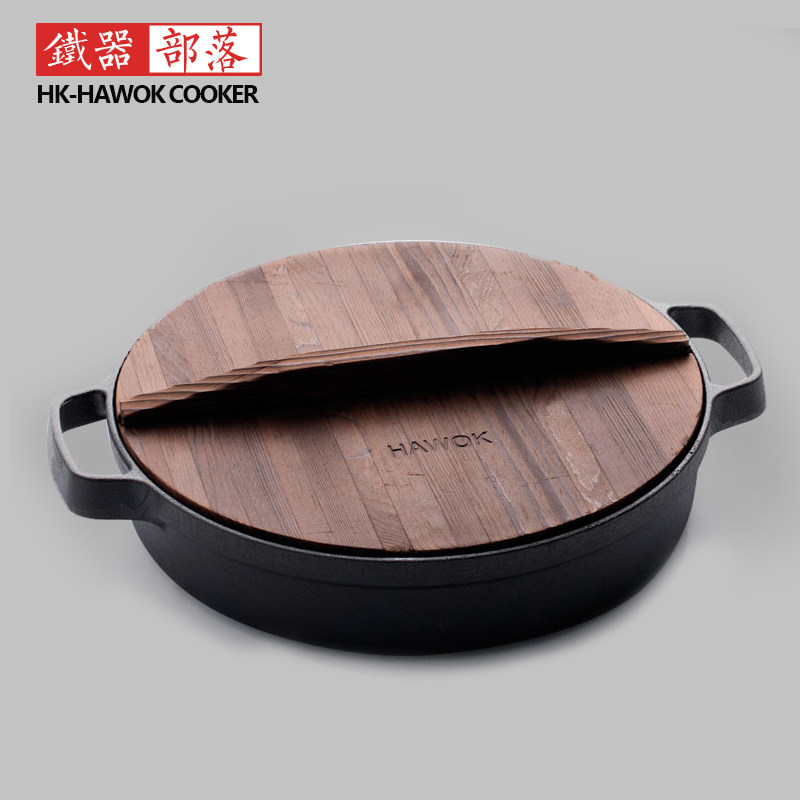 Cast iron flat bottom pan 30cm home frying machine raw iron frying pan without coating without pan gas induction cooker universal special price