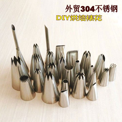 304 stainless steel framed flower mouth single lysob cookie rose mouth suo suo puff milking oil nozzle bake home