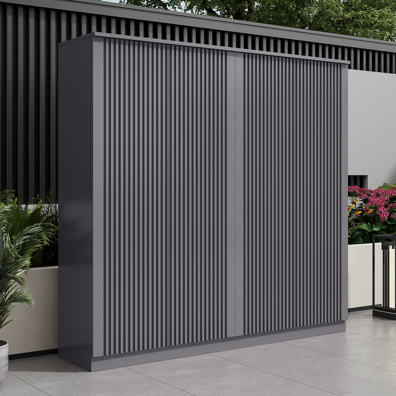 Aluminum Alloy Courtyard Outdoor Storage Cabinet Balcony Sun Protection Waterproof Cabinet Garden Cleaning Tool Room Outdoor Storage Cabinet