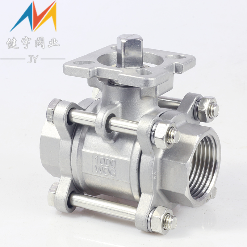 304 stainless steel three-piece high platform ball valve Q11F-16P pneumatic gland type screw three-piece welded ball valve