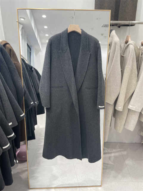 设计感2024新款女羊绒大衣走秀西服长款外套高级感羊毛呢子高级感